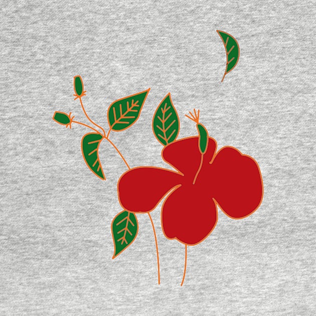 Flower by T-shirt with flowers